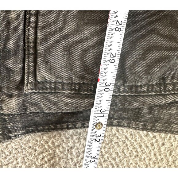 Carhartt Jacket Duck Canvas Fade C61 Sandstone Fleece Lined Chore Heavy Duty - Picture 4 of 16